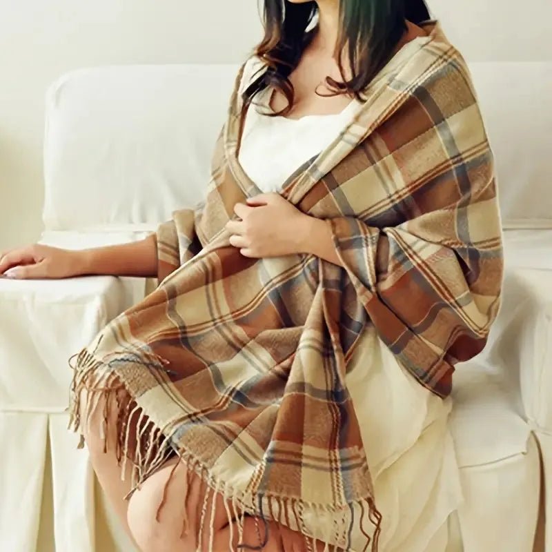 NovaWeave Soft Diamond Pattern Scarf For Timeless Style And Warm Elegance