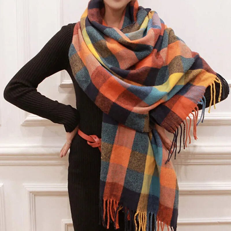 NovaWeave Soft Diamond Pattern Scarf For Timeless Style And Warm Elegance