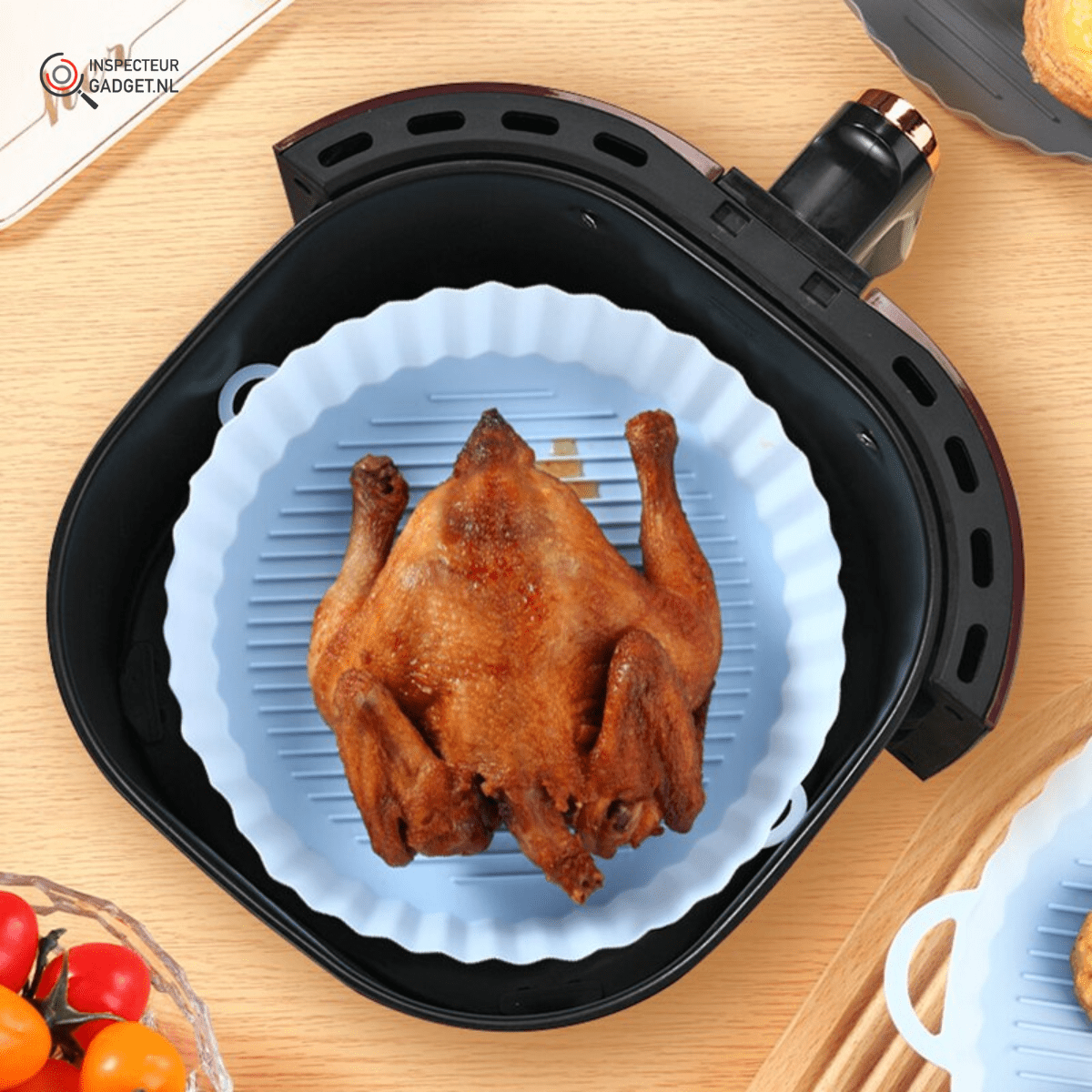 Panier réutilisable en silicone CrispEase pour friteuse à air, pour une cuisson croustillante sans graisse à la maison