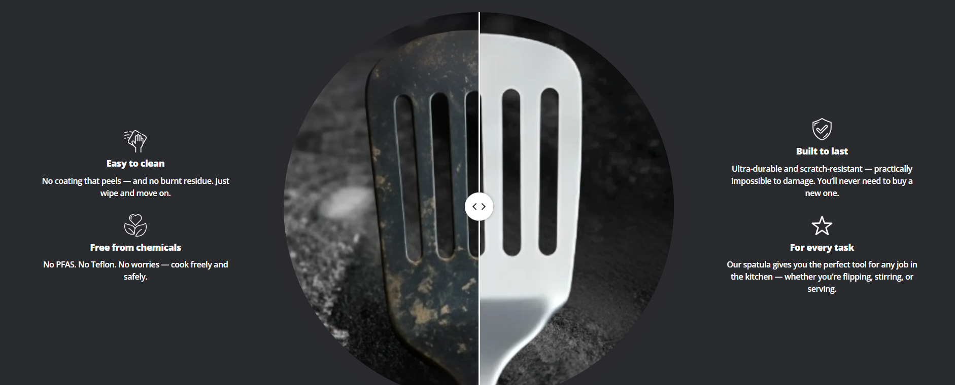 4-Piece Titanium Kitchen Utensil Set – Spatula, Ladle, Slotted Spoon & Knife