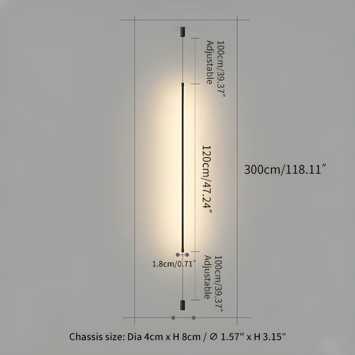 Moderne Langlinien-Deckenfluterlampe – Orntli