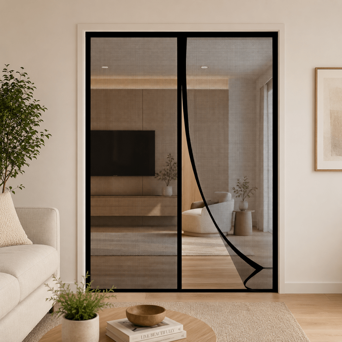 Cortina Mosquitera NETZMORA para Puerta, Escudo de Aire Fresco para la Comodidad del Hogar