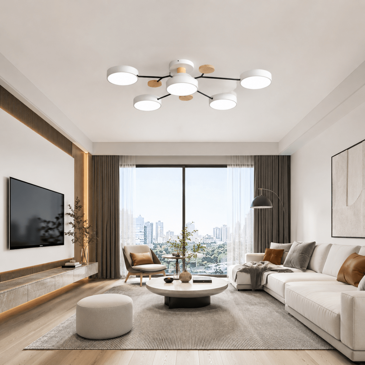 CEILUX Rund LED-loftlampe i minimalistisk moderne stil