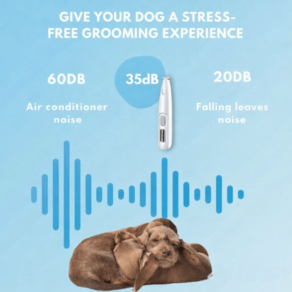 ماكينة حلاقة الكلاب WhisperPaw الهادئة لتقليم أقدام الحيوانات الأليفة القلقة والعناية بالمناطق الحساسة