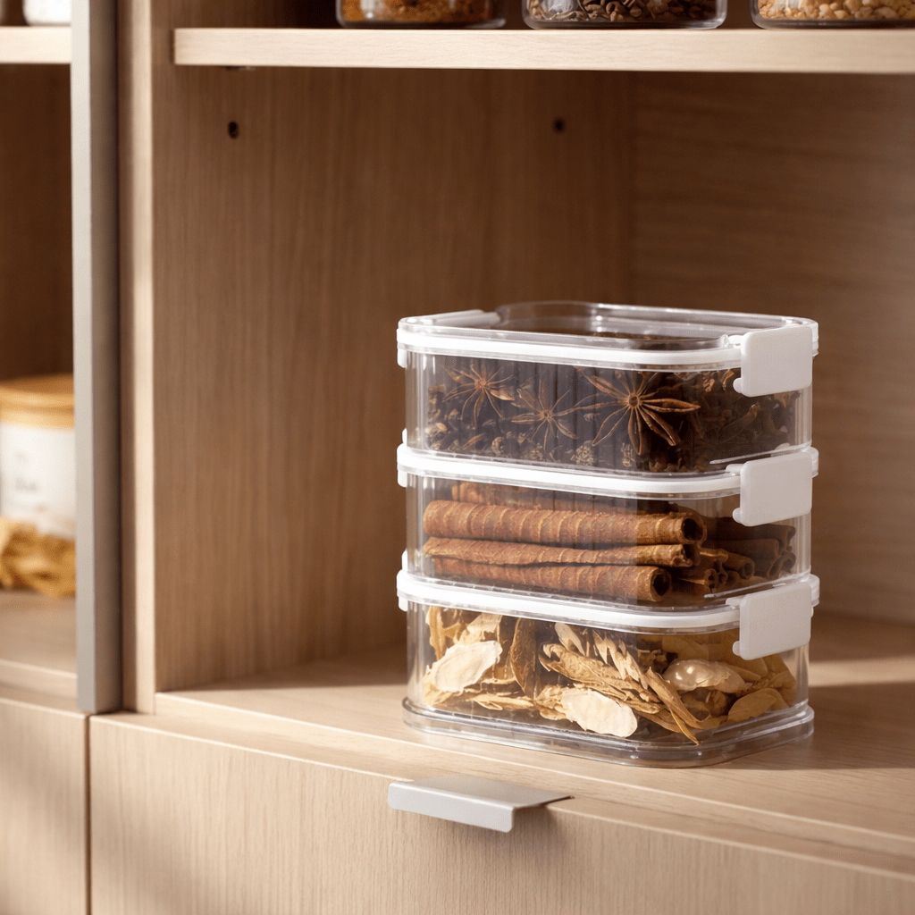 Stackable Multilayer Spice Containers for Freshness Home Cooks by AromaGuard