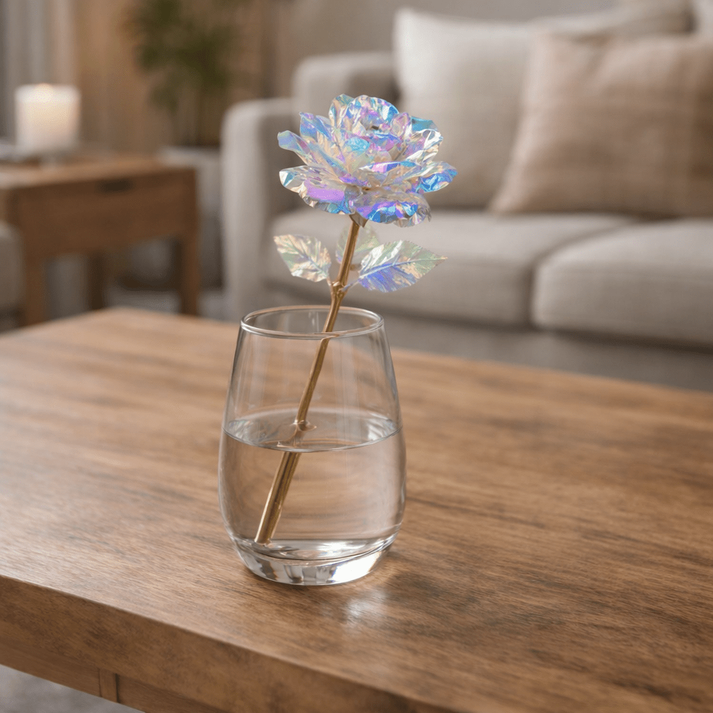 LustrePetal zlatá umělá růže s luxusním zlatým fóliovým povrchem pro svatební dekoraci