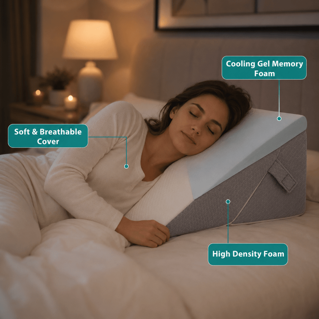 ELEVAREST Bed Pillow With Adjustable Wedge For Leg And Back Support