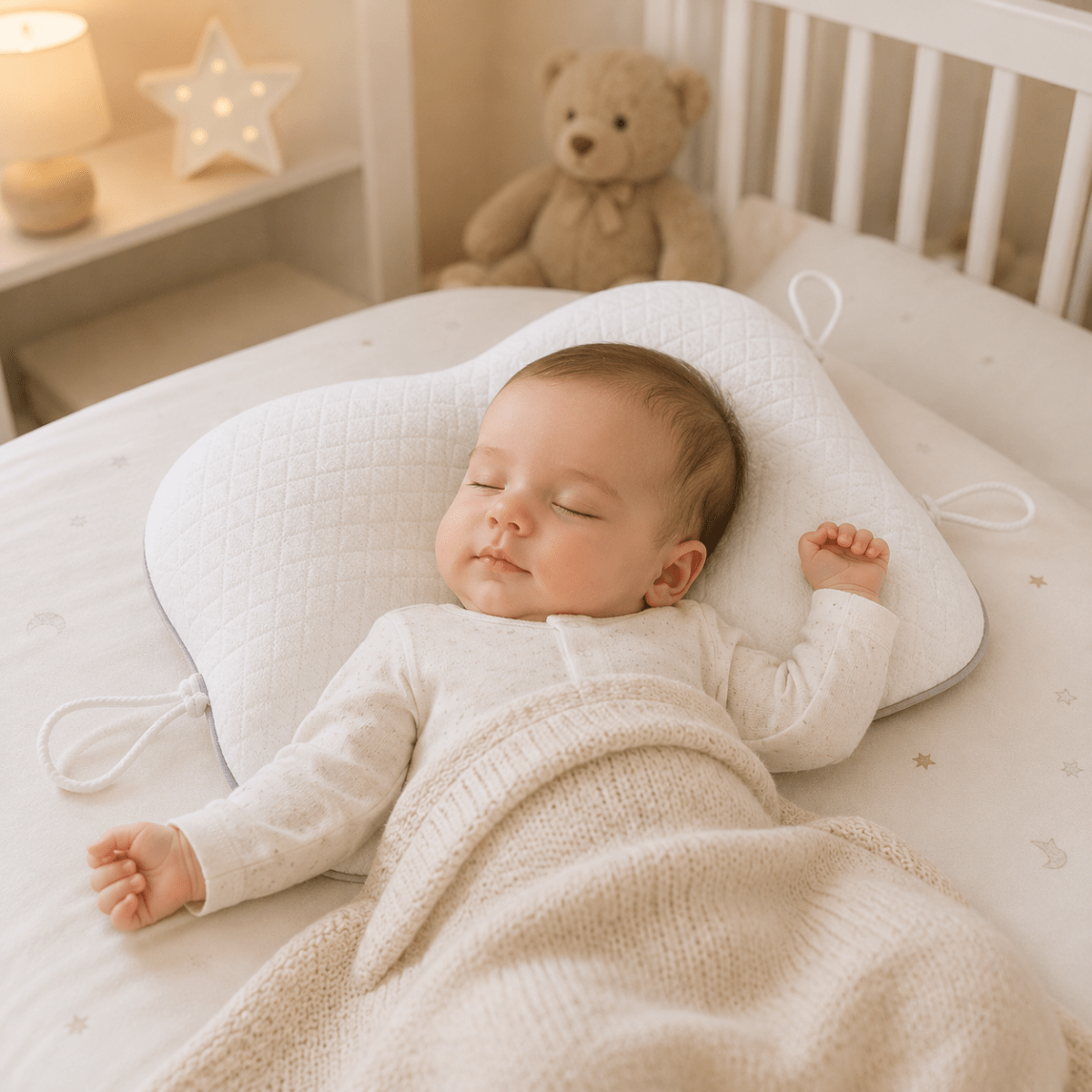 Lullabo Baby Pillow With Ergonomic Support For Gentle Positioning