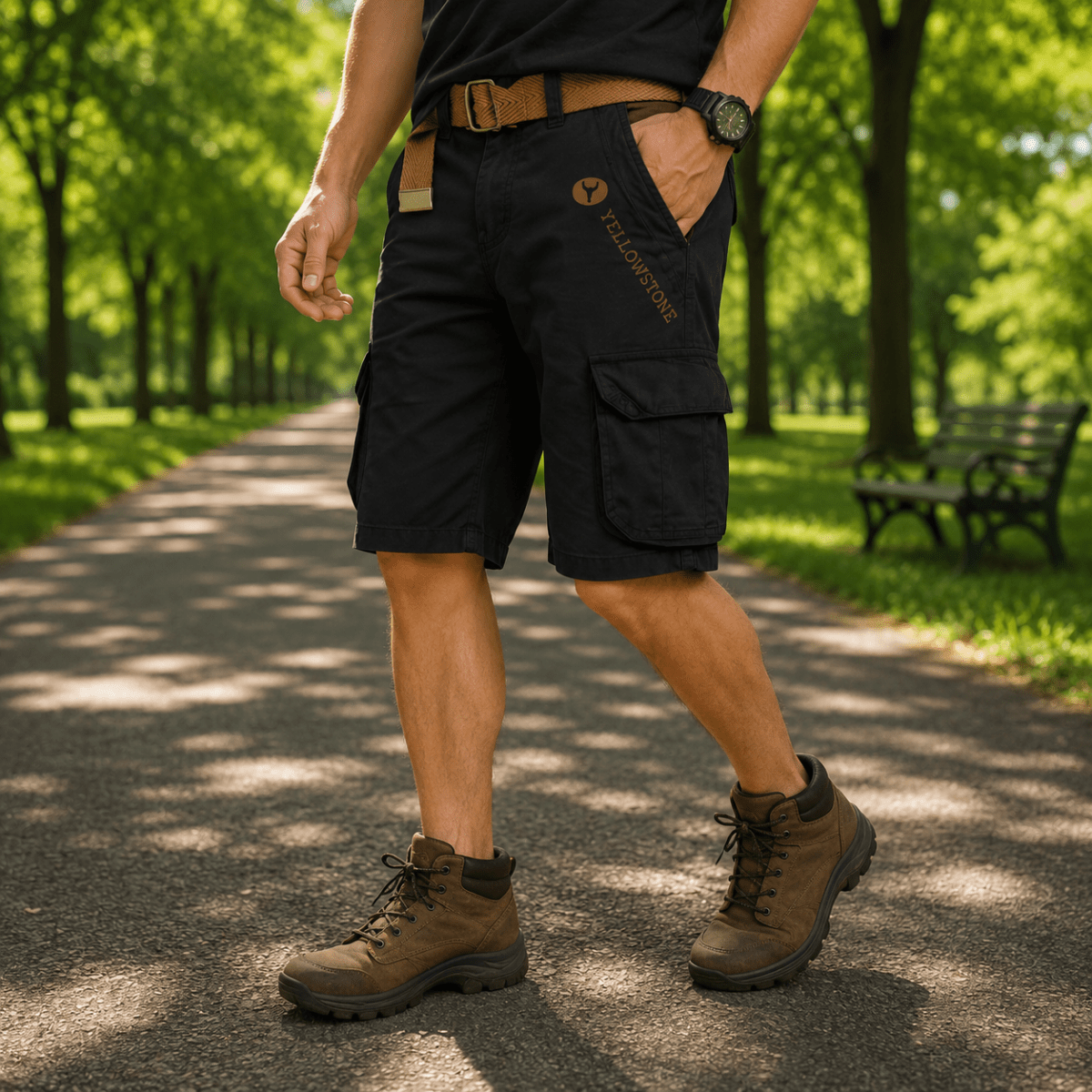 URBANLOAD Men's Cargo Shorts With Generous Storage And Comfort