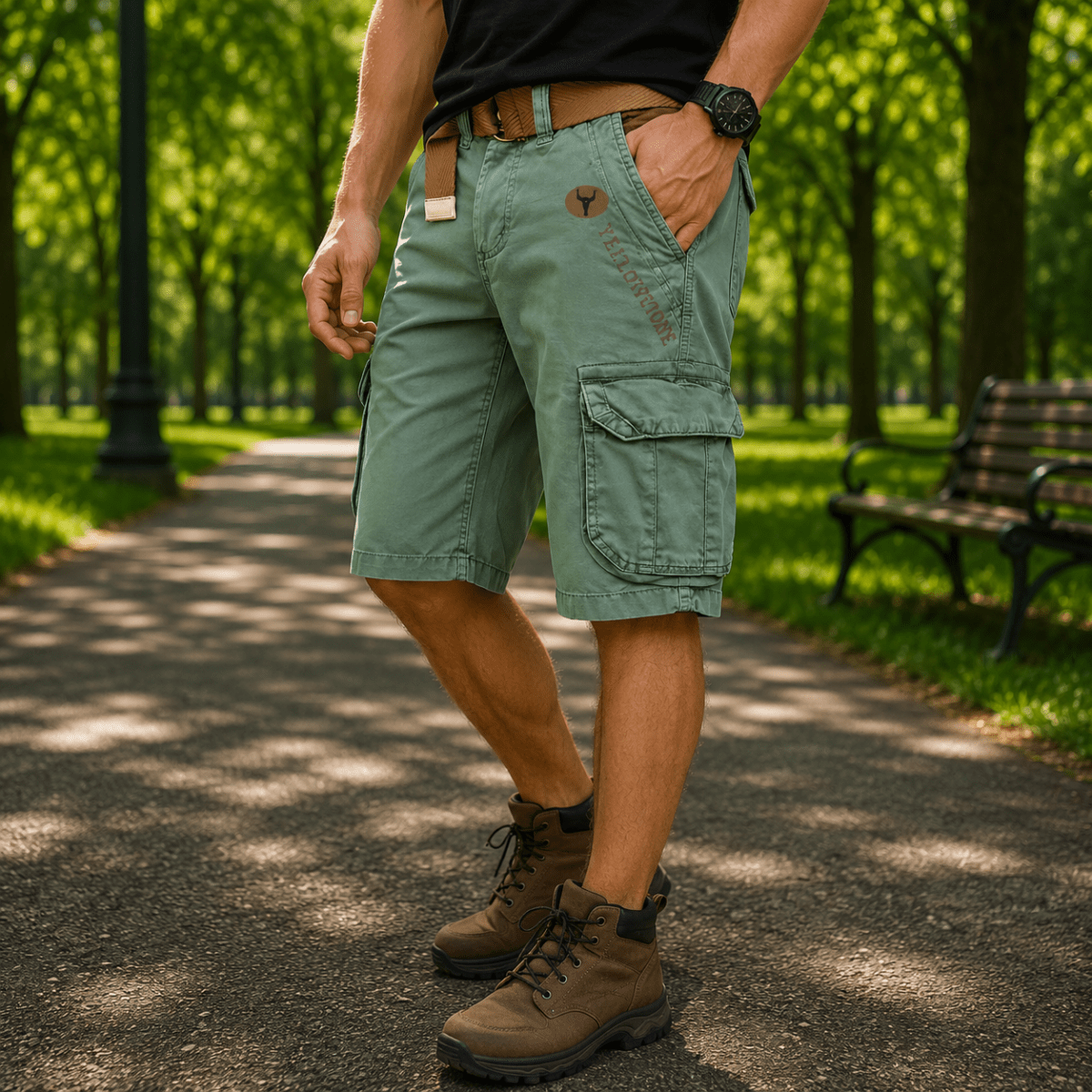 URBANLOAD Men's Cargo Shorts With Generous Storage And Comfort