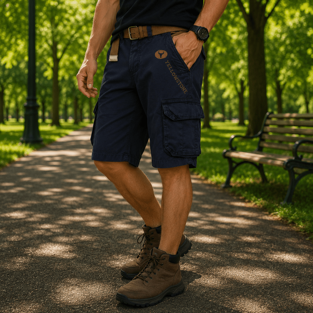 URBANLOAD Men's Cargo Shorts With Generous Storage And Comfort
