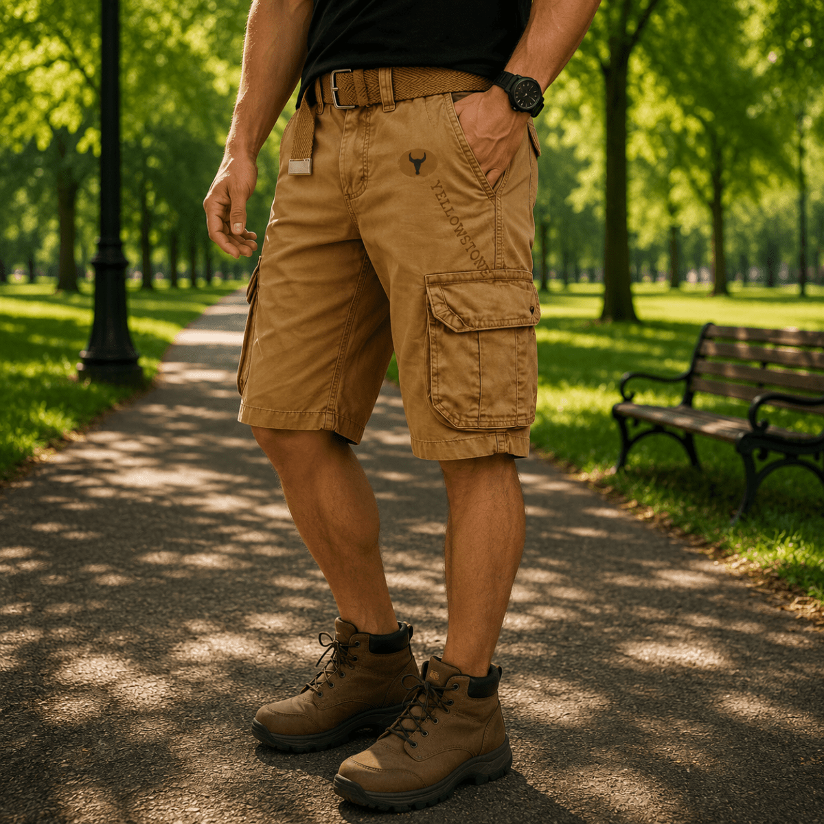 URBANLOAD Men's Cargo Shorts With Generous Storage And Comfort