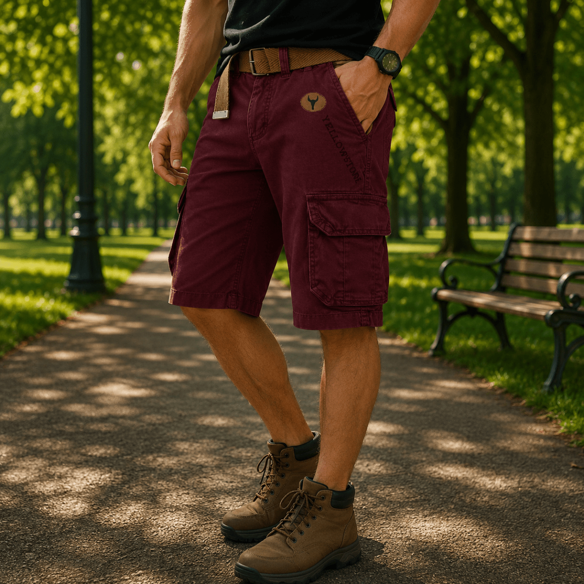URBANLOAD Men's Cargo Shorts With Generous Storage And Comfort