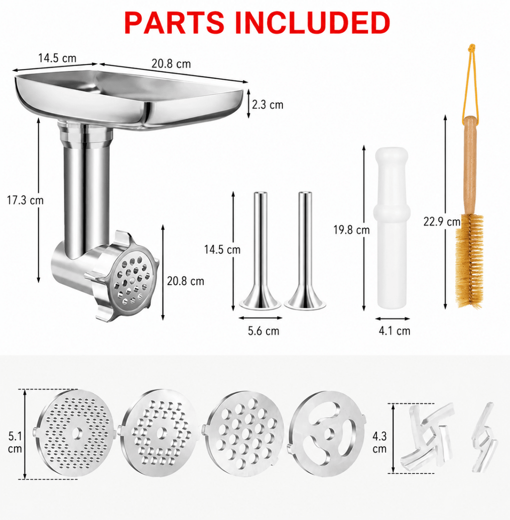 Grindliva Grinder Attachment for KitchenAid and Cuisinart Mixers