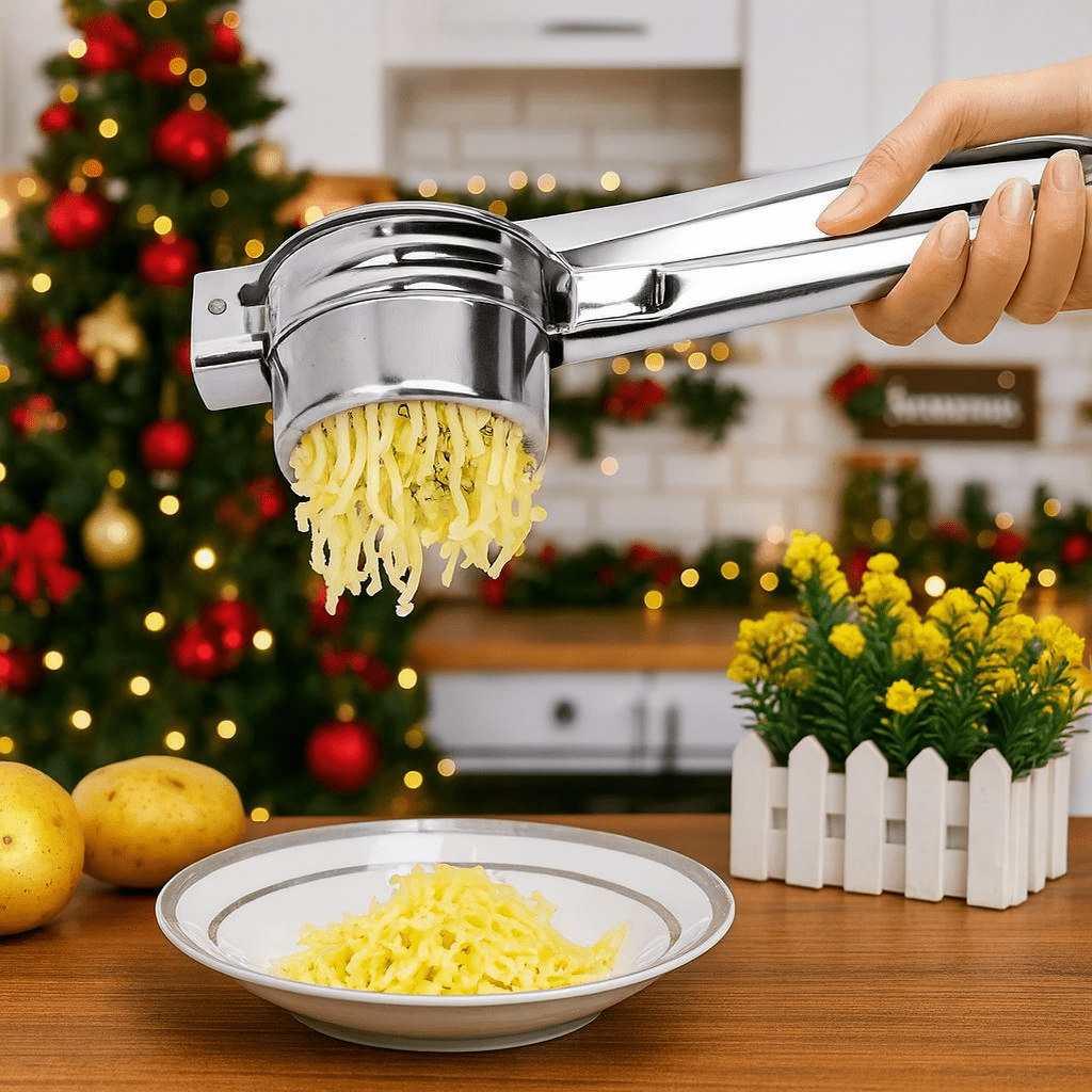 PureeCraft 3in1 Kartoffelpresse aus Edelstahl für cremige Pürees von Hobbyköchen