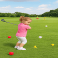 BrightTee Justerbart Golfsett for Barn med Teleskopkøller for Alderen 3-8, 3 Ballonger