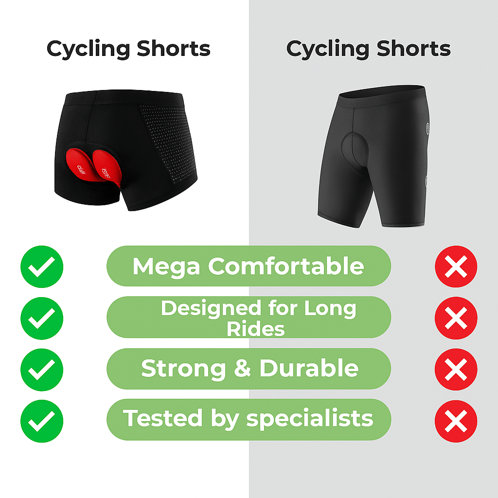 VeloGlide Gel-Padded Cycling Shorts for Pain-Free Rides Unisex