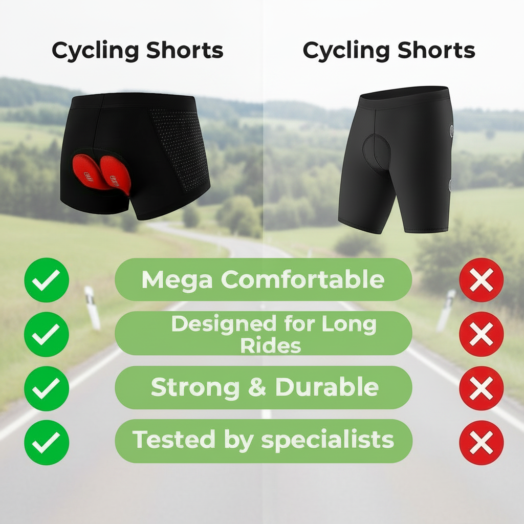 RIDEZEN Gel-Padded Cycling Shorts For Smoother Rides