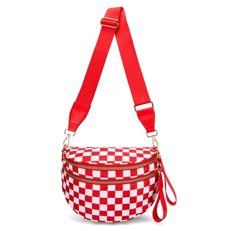 Sac bandoulière Luma Avenue pour femmes, style damier urbain, élégance quotidienne