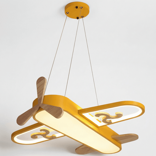 Lámpara de techo con forma de avión para niños, con luz LED y diseño metálico de 12 pulgadas | compagnien