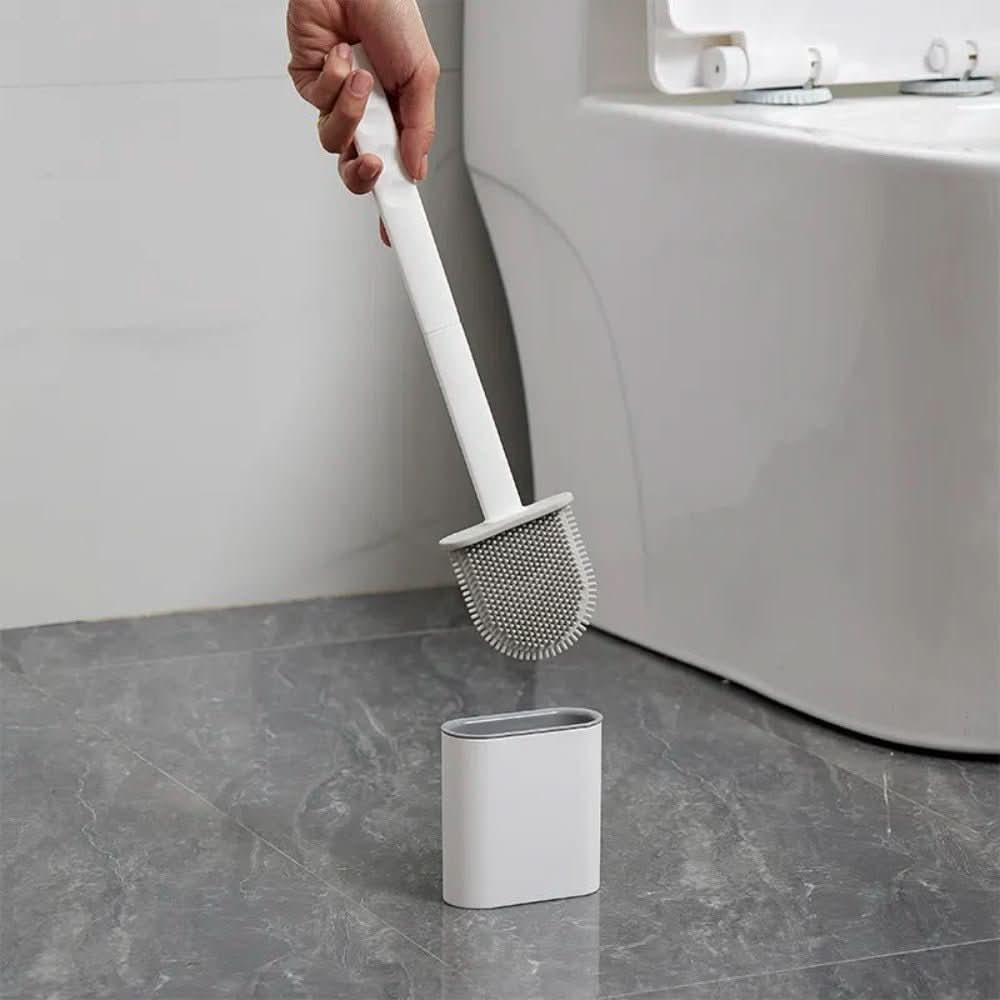 Escova de Sanita em Silicone Higiênica PureGuard com Suporte de Parede e Cabeça Flexível