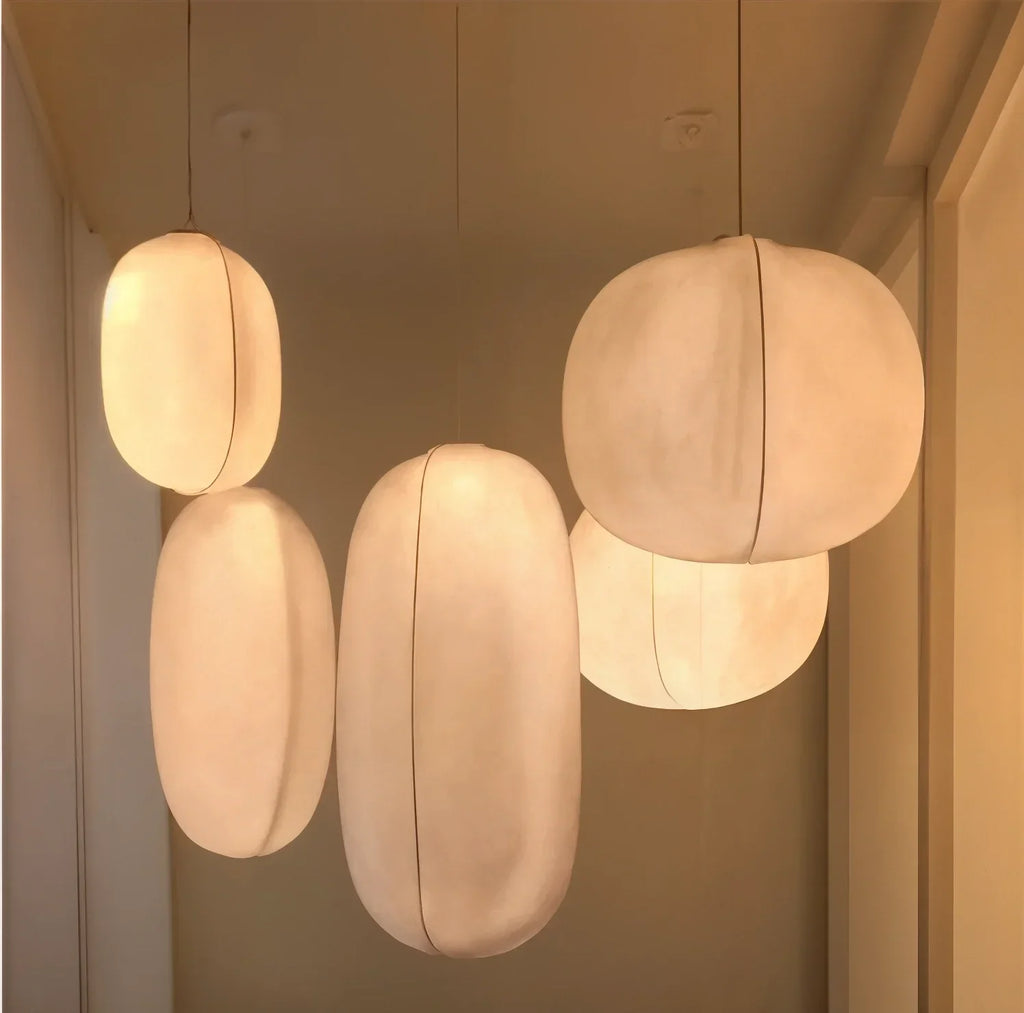 LumaNest Elegant Økologisk Taklampe for Stue med Dimbar LED