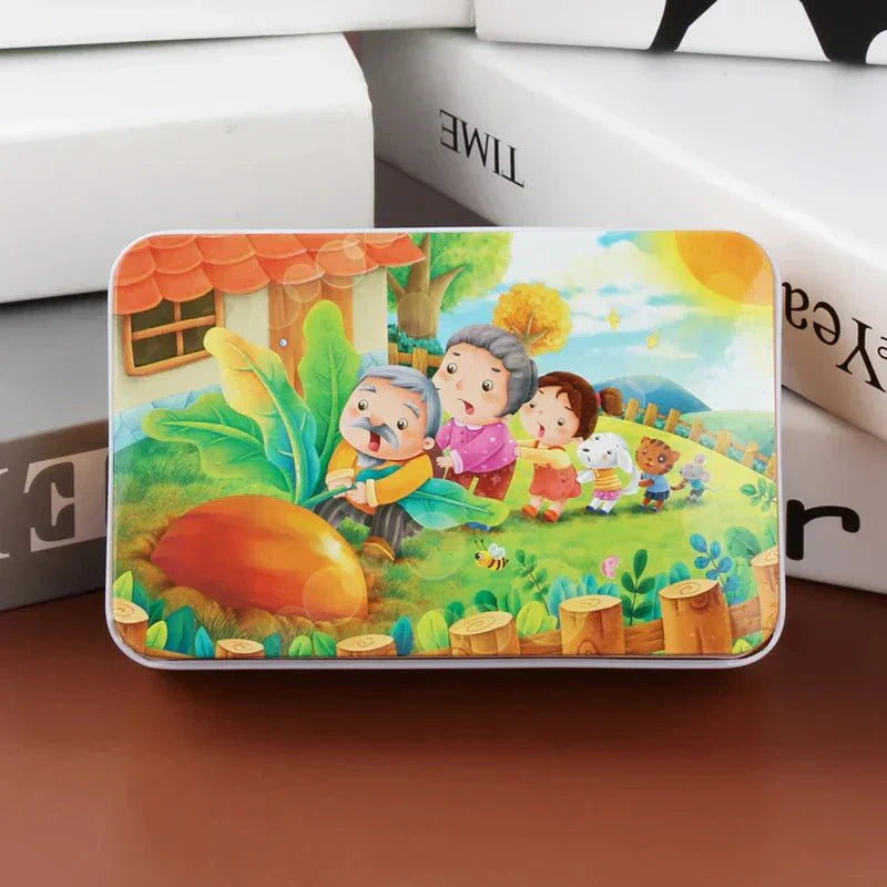 CleverNest Wooden Puzzle For Kids 60-Piece Animal And Vehicle Motifs Builds Logic
