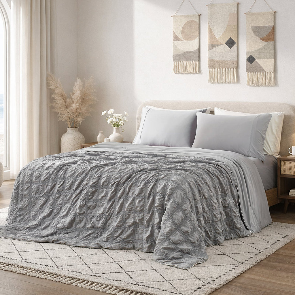 Comfort Collection | Cooling Comforter with Advanced Airflow | Lightweight Seersucker Design for Hot Sleepers 11