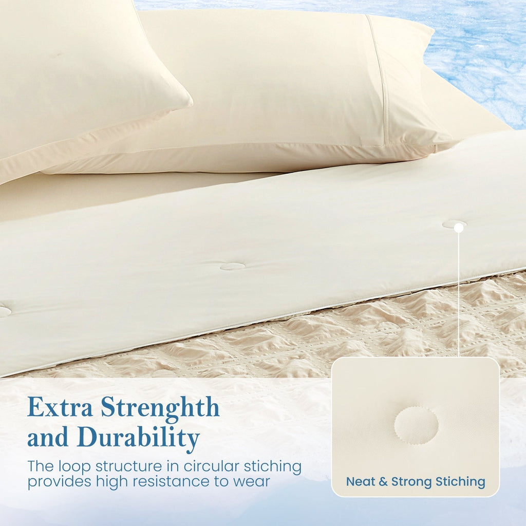 Comfort Collection Seersucker Cooling Comforter With Airflow For Warm Nights