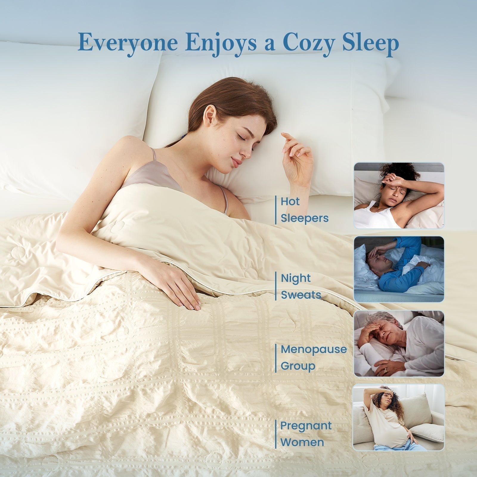 Comfort Collection Seersucker Cooling Comforter With Airflow For Warm Nights