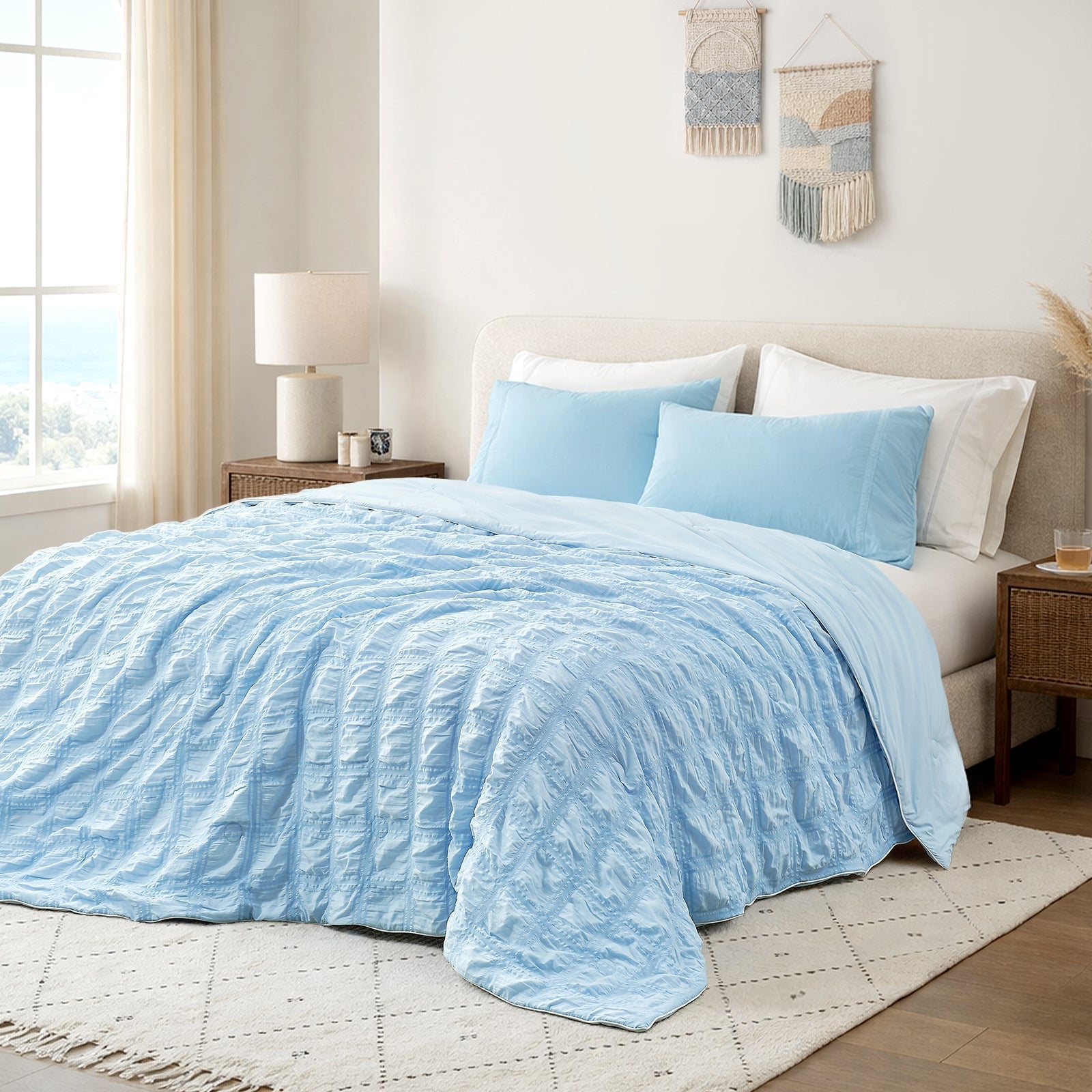 Comfort Collection | Cooling Comforter with Advanced Airflow | Lightweight Seersucker Design for Hot Sleepers 8