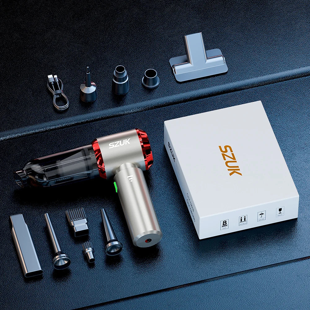 Compact Wireless Car Vacuum With Powerful Suction And Washable HEPA Filter