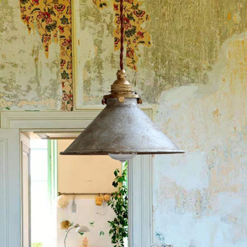 Lampada a sospensione vintage con paralume in metallo diametro 12 pollici