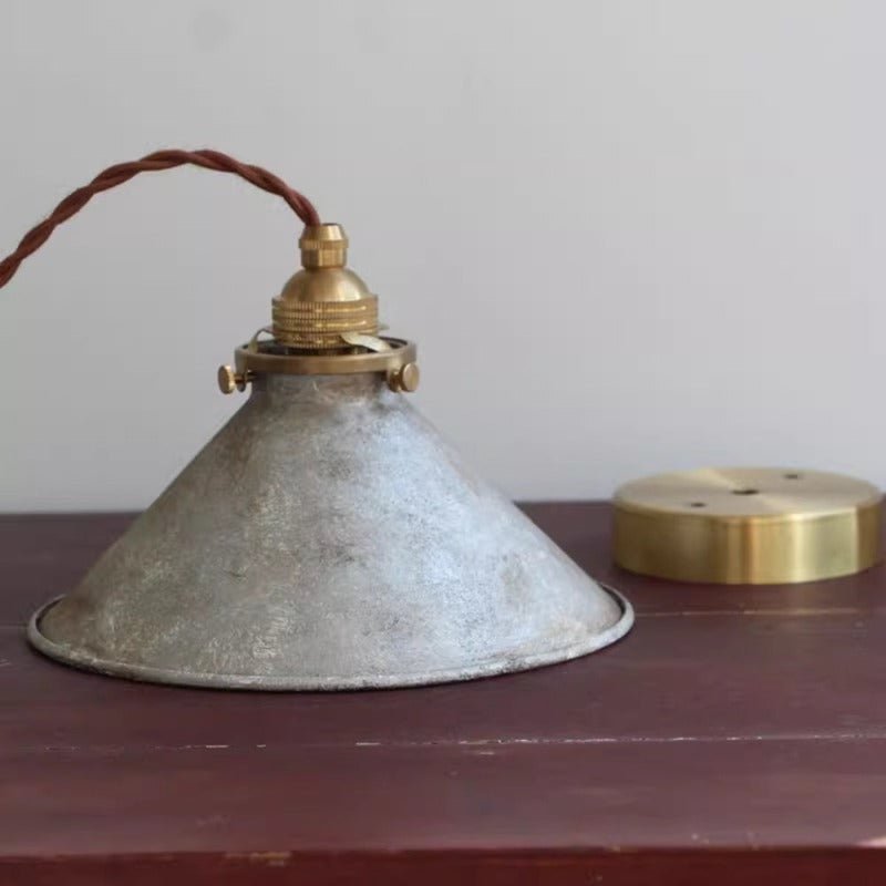 Lampada a sospensione vintage con paralume in metallo diametro 12 pollici