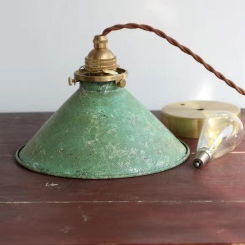 Lampada a sospensione vintage con paralume in metallo diametro 12 pollici