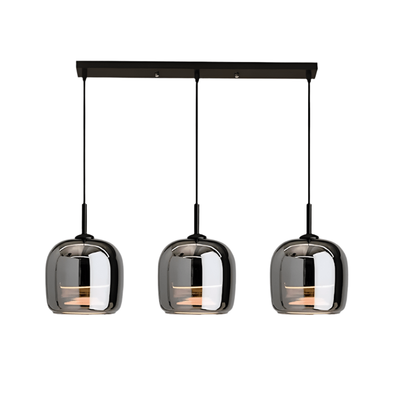 Elegante Pendelleuchte mit schwarzem Glasschirm, 12 Zoll Durchmesser