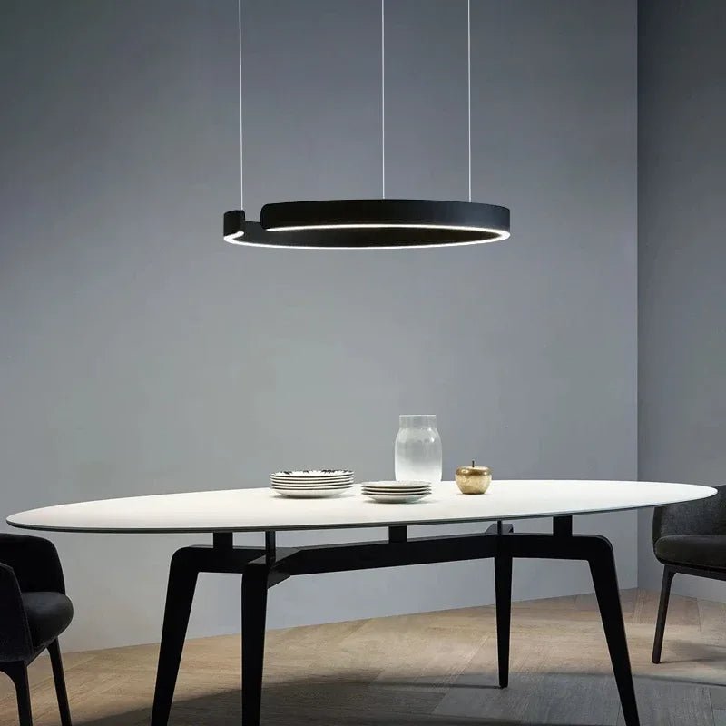 Modern Circular LED Ceiling Pendant, 24-Inch Diameter Ring Light