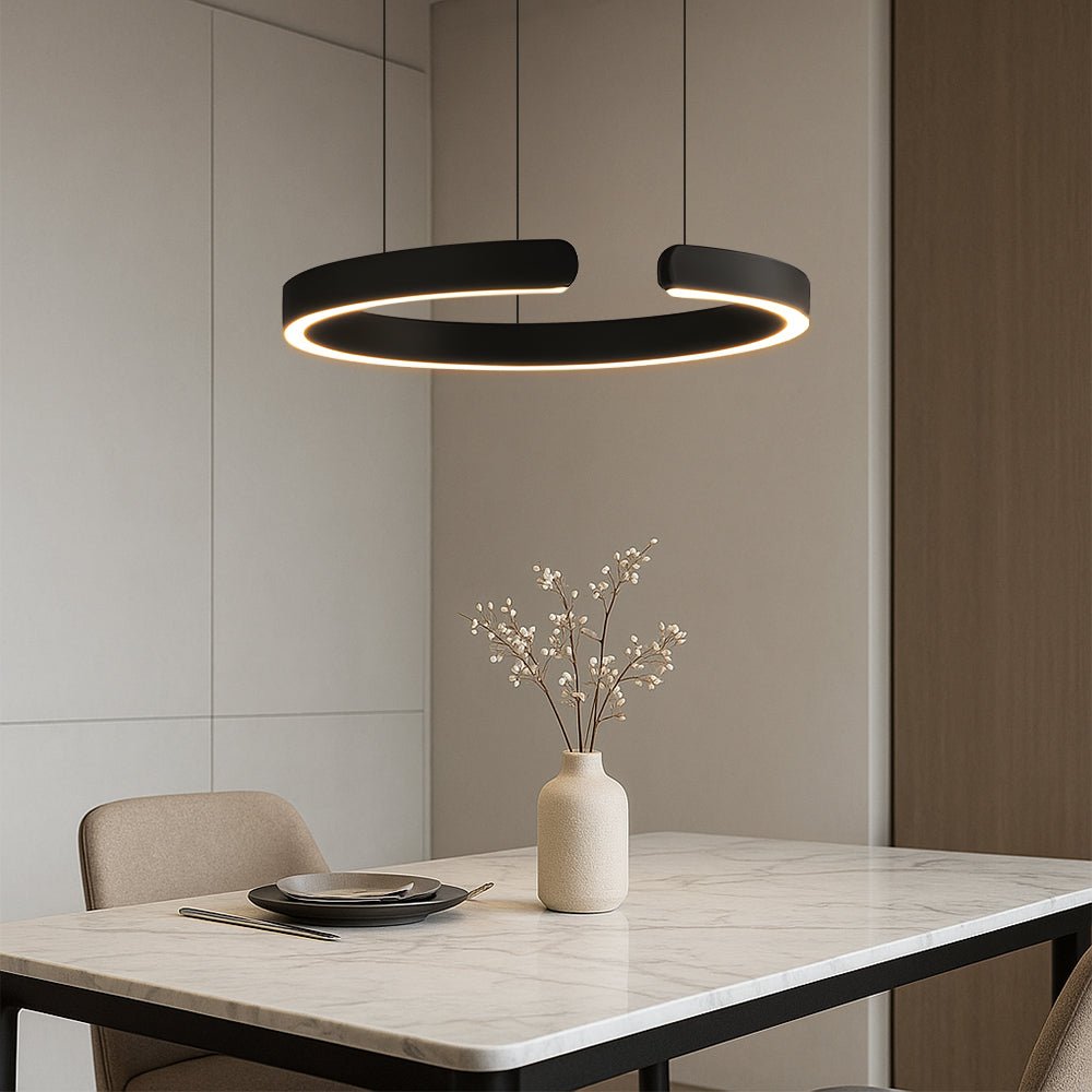 Modern Circular LED Ceiling Pendant, 24-Inch Diameter Ring Light