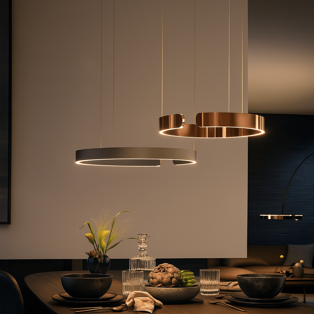Modern Circular LED Ceiling Pendant, 24-Inch Diameter Ring Light