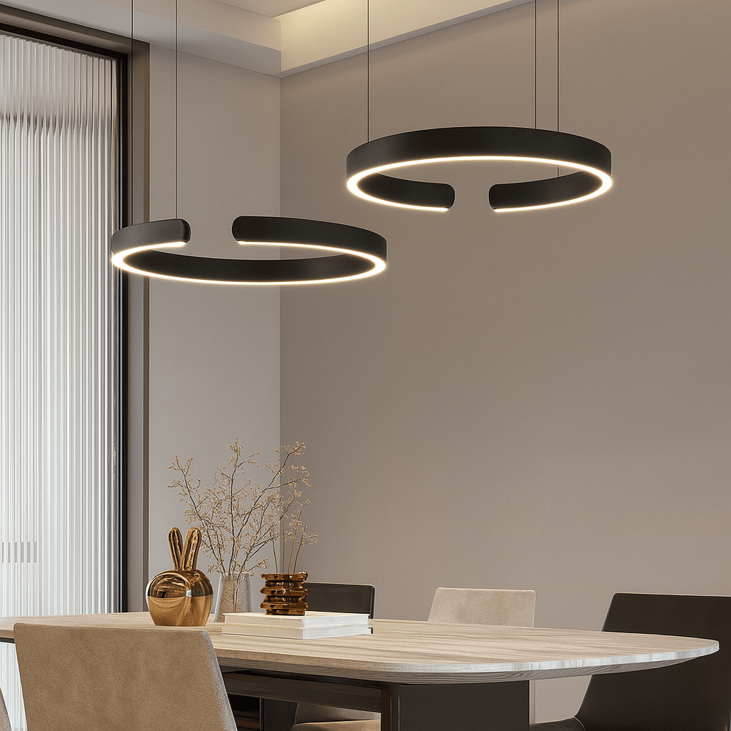Modern Circular LED Ceiling Pendant, 24-Inch Diameter Ring Light