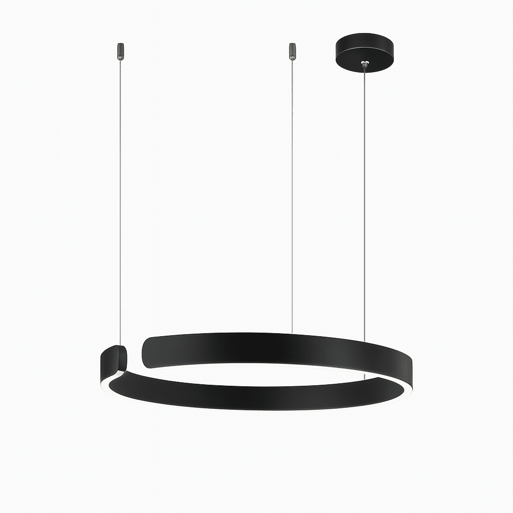 Modern Circular LED Ceiling Pendant, 24-Inch Diameter Ring Light