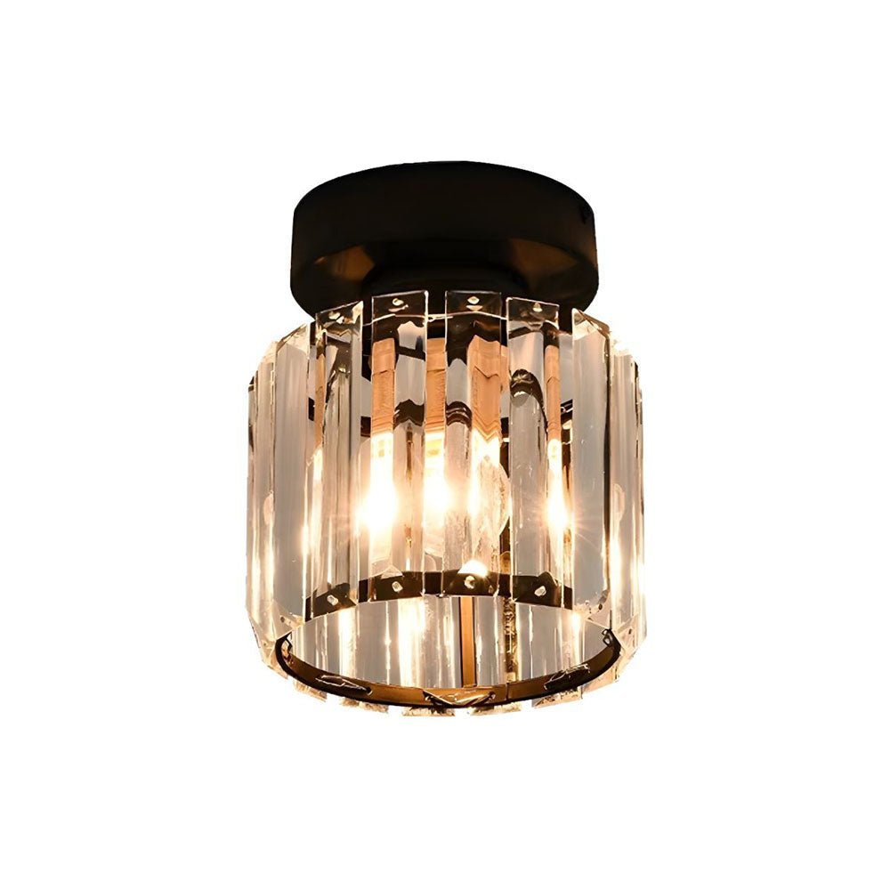 Modern Elegant Ceiling Light Fixture With Crystal Shade