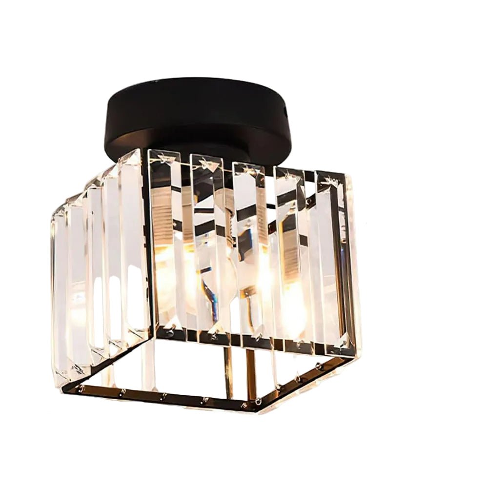 Modern Elegant Ceiling Light Fixture With Crystal Shade