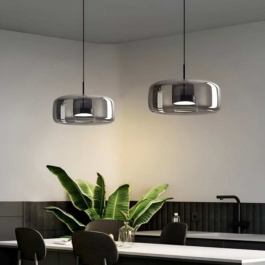 Lustră modernă cu LED și abajur din sticlă pentru tavan, diametru 12 inch