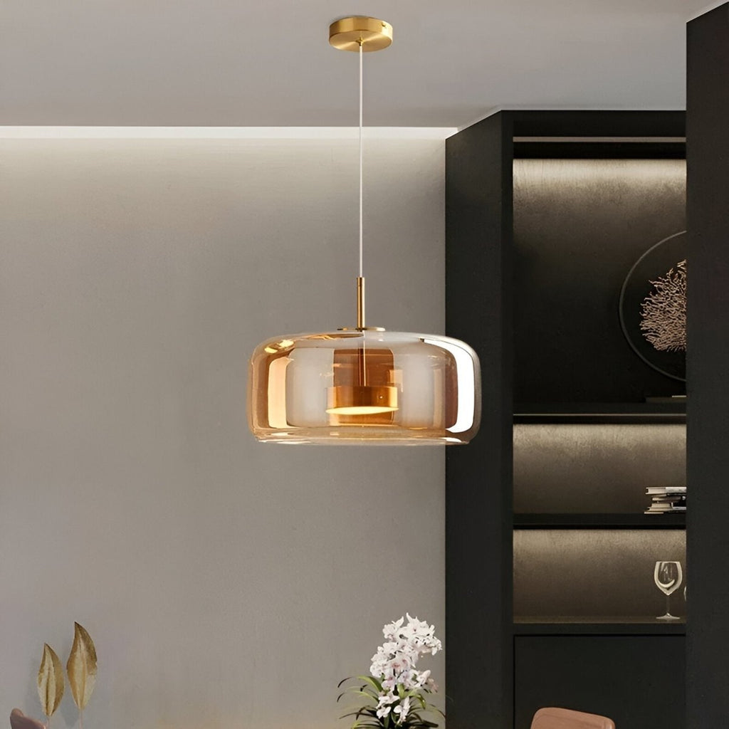 Lustră modernă cu LED și abajur din sticlă pentru tavan, diametru 12 inch