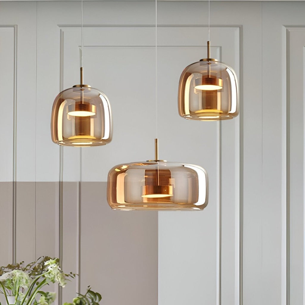 Lustră modernă cu LED și abajur din sticlă pentru tavan, diametru 12 inch