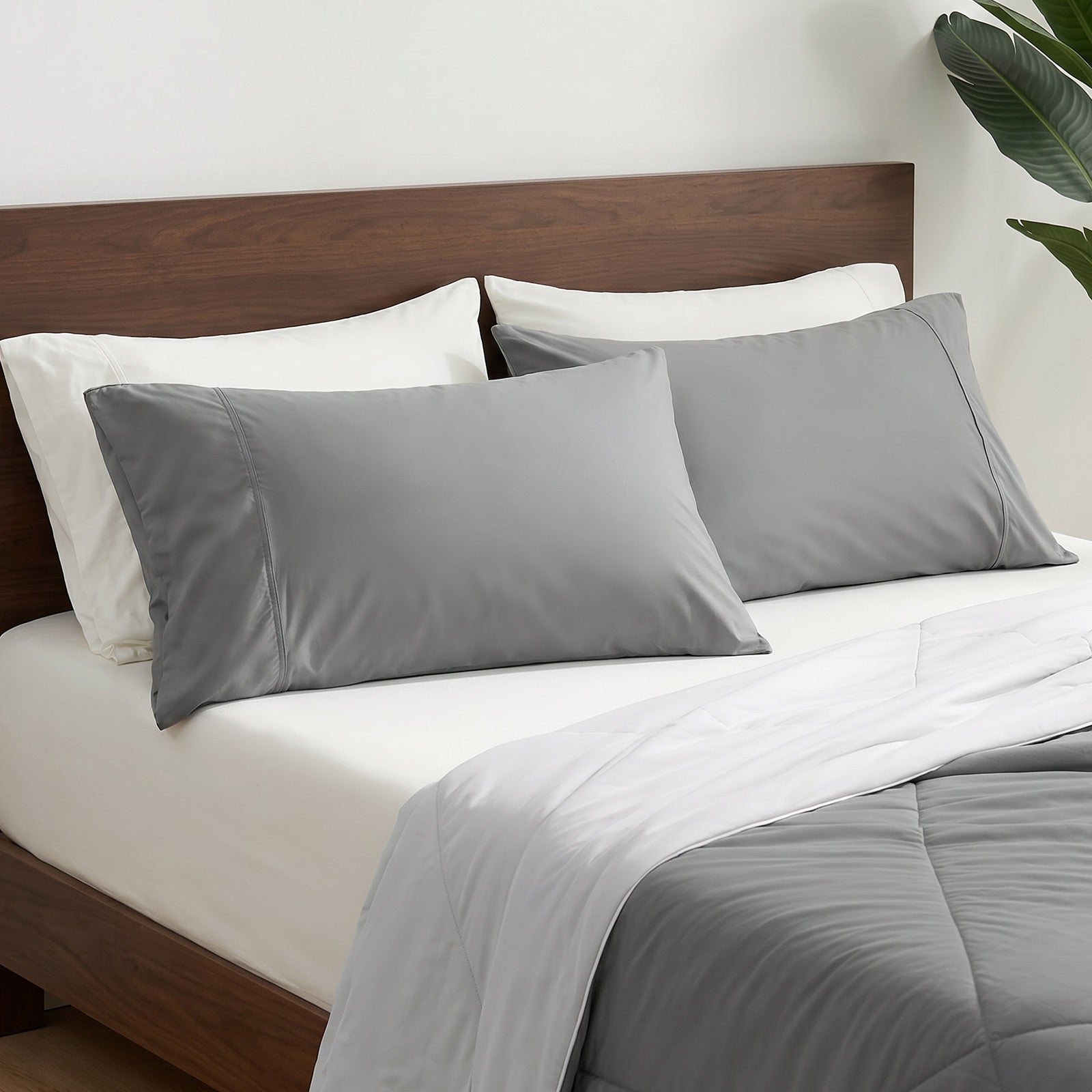Cooling Pillowcases | Charcoal Grey Fabric with Japanese Technology | Breathable Design for Hot Sleepers 17