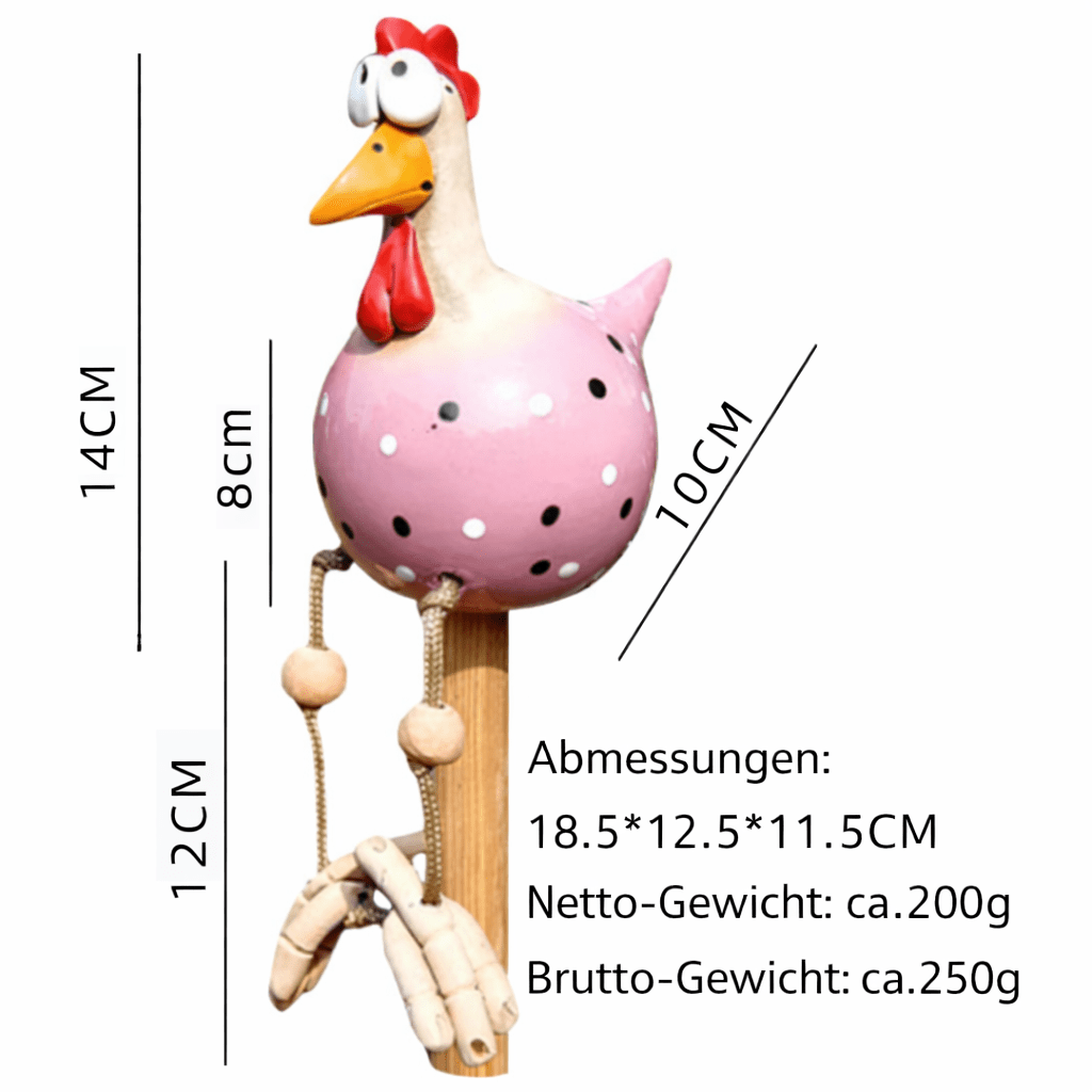 CLUCKYFUN Movable Chicken Garden Decor Figurine For Outdoor Cheer