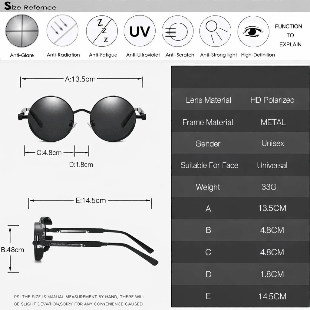 משקפי שמש וינטג' פולארייזד RETROSHADE עם הגנה UV400