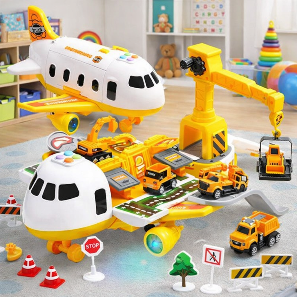 RUNWAYHERO Adventure Kit With Airplane And Ground Service Vehicles